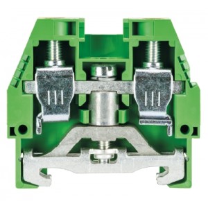 Заземляющая клемма WKI 16 SL/35, Заземляющая клемма, тип фиксации провода: винтовой, номинальное сечение: 16 мм кв., 400V, ширина: 12 мм, цвет: желто-зеленый, тип монтажа: DIN35