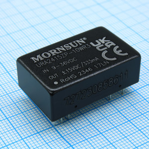 URA2415ZP-10WR3, Преобразователь DC/DC на печатную плату вход 24В (9...36В) двуполярный выход ±15В ±333мА 10Вт изоляция 1500В