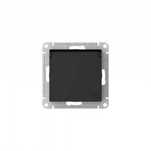 ATLASDESIGN РОЗЕТКА с заземл. со шторк. с крышкой, 16А, IP20,мех., быстрозажимные клеммы, КАРБОН ATN001046S