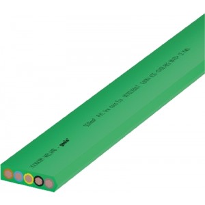 Кабель NRG HF 00.709.0306.7, Плоский кабель 5 полюсов, серия gesis NRG, сечение: 5х10 мм кв., материал изоляции: halogen-free, цвет: зеленый
