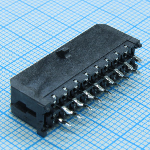 430451612, Разъем провод-плата 16 контактов шаг 3мм монтаж в отверстие серия Micro-Fit 3.0 лоток