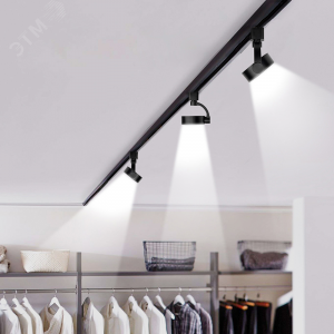 Светильник светодиодный трековый на шинопровод ДПО GX53 PTR 32 GX53 BL 230V IP20 без лампы черный корпус 5052192