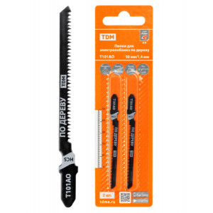 Пилки для электролобзика по дереву, HCS, 50х1,4 мм, фигурный рез, T101AO, 2 шт, "Рубин", SQ1089-0201