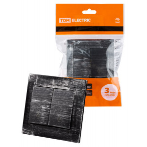 Выключатель на 2 направления 2 кл. 10А старинное серебро "Лама" SQ1815-0649