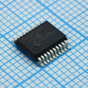 PIC16F1507T-I/SS, Микроконтроллер 8-бит PIC RISC 3.5кБ Флэш-память питание 3.3В/5В автомобильного применения 20-Pin SSOP лента на катушке