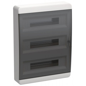 Корпус пластиковый ЩРН-П-54 IP41 черн. прозр. дверь TEKFOR TF5-KP12-N-54-41-K01-K03