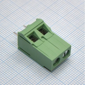 DG635-6.35-02P-14-00A(H), Винтовой клеммный блок c рельефной обоймой, 2 контакта. Серия DG635-6.35