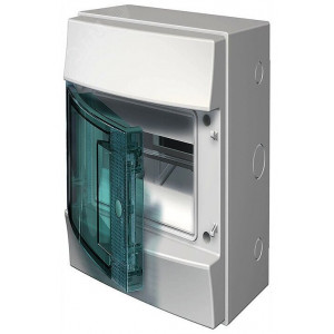 Щит распределительный навесной 4 модуля ЩРн-п-4 пластиковый Mistral65 серая прозрачная дверь без клемм IP65 (65P04X12) 1SL1200A00