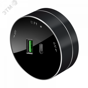 MultiTrack Розетка 2хUSB (тип А+С) 18Вт, 5В/3А Антрацит MTK13003B