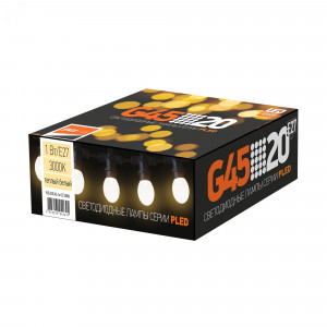 Лампа светодиодная PLED-ECO 1Вт G45 шар 3000К тепл. бел. E27 для Белт-лайт 5040649