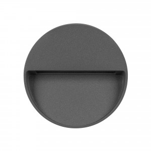 Светильник LGD-TRACE-R100-4W Warm3000 (GR, 55 deg, 230V) 029959, Светодиодный накладной круглый светильник для стен, лестниц, 4Вт. Цвет ТЕПЛЫЙ БЕЛЫЙ 3000K, св.поток 175лм, CRI(Ra)>80, угол 55°, асимметричный свет. Размер Ф100x30мм. Влагозащищенный корпус IP65, алюминий серого цвета. Питание AC230V, 4Вт,