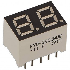 FYD-2822BUG-11, 2-х разрядный индикатор 7мм/зеленый/570нм/60-80мкд/ОА