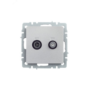 BRITE Розетка двойная TV+SAT РТВ/РСп12-БрА алюминий BR-AF20-O-K47