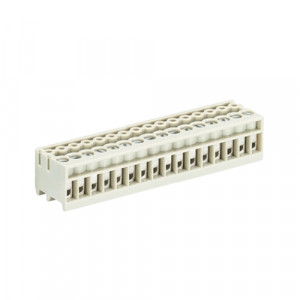 Клемма 8543/16 OB, Клемма горизонтальный подвод кабеля, на плату, шаг: 3.5 мм, 16 полюсов, фиксация провода винтовая, исполнение: без маркировки, 160V, 6А, цвет: серый