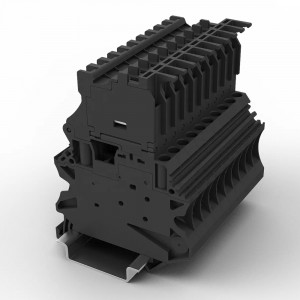 Предохранительная клемма UUK-4RD, Предохранительная клемма, тип предохранителя: 5x20, тип фиксации провода: винтовой, номинальное сечение: 4 мм кв., 6,3A, 500V, ширина: 6,2 мм, цвет: черный, тип монтажа: DIN35