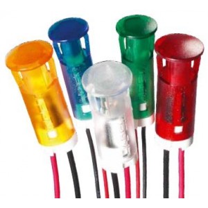 QS103XXHW110, Светодиодные панельные индикаторы 10mm Wires Bright White 110VDC