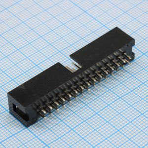 DS1013-30SSIB1-B-0-X, IDC разъем, вилка на плату прямая двухрядная 30pin(2x15)., шаг 2.54мм