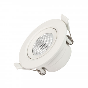 Светильник LTD-POLAR-TURN-R80-5W Warm3000 (WH, 36 deg, 230V) 032857, Встраиваемый поворотный светильник "даунлайт". Мощность 4.5 Вт, св. поток 400 лм, 89 лм/Вт, теплый 3000 K, CRI>80, UGR<19, угол 36°, напряжение питания 230 В. Белый круглый корпус из теплопроводящего полиамида, экран пластик, степень защиты IP20