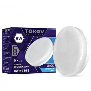 Лампа светодиодная 8Вт Tablet 6500К GX53 176-264В TKE-GX53-8-6.5K