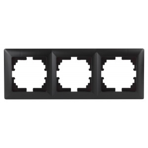 Рамка для розеток и выключателей Solo 4-503-05 на 3 поста, СУ, Solo, антрацит Б0043421