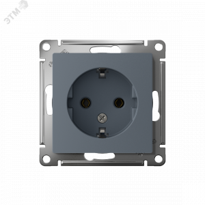 Розетка 1-м СП AtlasDesign 16А IP20 с заземл. механизм грифель SE ATN000743