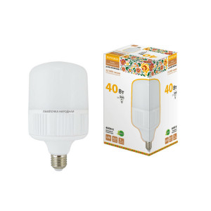 Лампа светодиодная T-40 Вт-230 В-4000 К–E27 (120x207 мм) Народная нМ SQ0340-1579