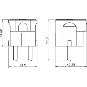 Вилка кабельная, бытовая с боковым вводом кабеля. Белая. IP20 16А 2P+E 230В DIS13083
