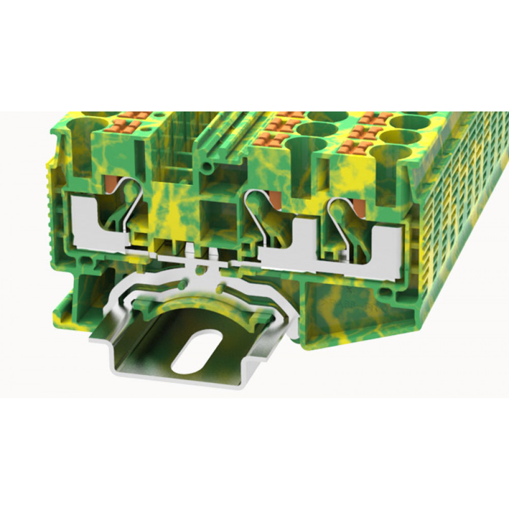 Изображение товара Заземляющая клемма DS6-TW-PE-01P-1C 3 точки подключения DIN монтаж