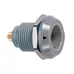 PLA.M0.8GL.LG, Цилиндрические защелкивающиеся разъемы Fixed Rcpt 2Key Gry FixingNut Fem Sldr