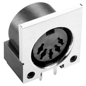 SDF-40J, Цилиндрические разъемы DIN DIN, 4P jack, rt, through hole, w/ shielding