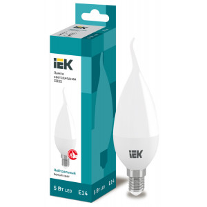 Лампа LED CB35 свеча на ветру 7Вт 230В 3000К E14 IEK (кр.10шт) [LLE-CB35-7-230-30-E14]