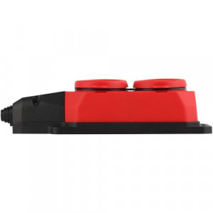 Колодка удлинителя 2-м с заземл. 16А IP44 K-2e-RED-IP44 каучук красн. Б0044551