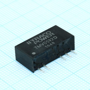 TMV 0512D, Преобразователь DC-DC на печатную плату вход 5В двуполярный выход 12В/-12В 0.04A/-0.04A 1Вт