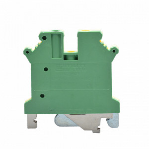 Заземляющая клемма JUT1-4PE, Заземляющая клемма, тип фиксации провода: винтовой, номинальное сечение: 4 мм кв., 500V, ширина: 6,2 мм, цвет: желто-зеленый, тип монтажа: DIN35