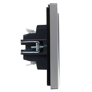 FORTE&PIANO Выключатель 2-клавишный проходной с индикацией 10А FP508 сталь IEK FP-V22-1-10-1-K46