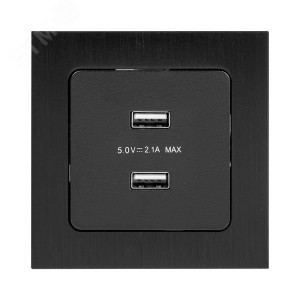 Розетка USB 2-м Стокгольм 2.1А механизм черн. PROxima EZR16-028-10-2USB