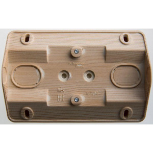 Розетка угловая 2-м ОП Этюд 16А IP20 250В с заземл. защ. шторки сосна SE PA16-108D