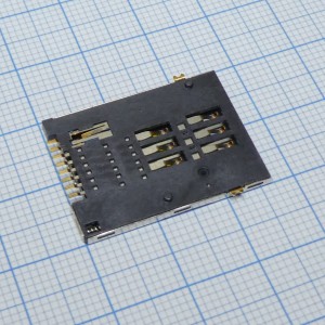 475533001, Гнездо SIM 6 контактов 2.54мм 0.5А поверхностный монтаж лента на катушке