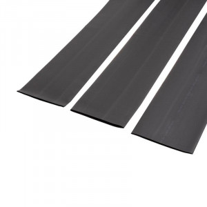 Трубка термоусадочная ТУТ нг 100/50 черная, термоусаживаемая трубка в метровой нарезке, не поддерживает горение