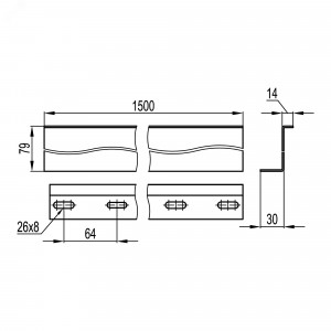 Перегородка разделительная 100х1500 цинк-ламельная (аналог горячеоцинкованной) UPH010HDZL