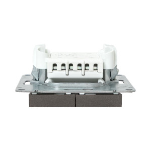 Механизм выключателя, двухклавишный, проходной, мокко Эпика EKF UP1-SWM-21