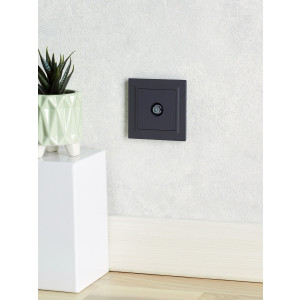 BRITE Розетка TV проходная РТВ10-0-БрГ графит BR-A10-P-K53