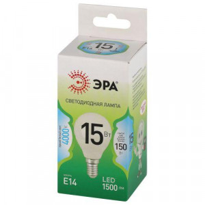 Лампа светодиодная LED 15 Вт 1500Лм 4000К шар нейтральный E14 220-240В LED P45-15W-840-E14 Green Line Б0067045