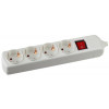 Колодка K-4es 4 розетки с зазeмлением с выключателем C0045324