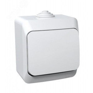 Переключатель проходной 1-кл. ОП Этюд 10А IP44 10AX бел. SE BA10-046B