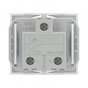 Розетка 1-м 2мод. Viva 16А IP20 2P+E с заземл. защ. шторки бел. 45005