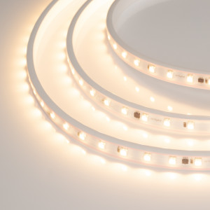 Лента герметичная ARL-PV-B54-15.5mm 230V Warm2700 (8 W/m, IP65, 5060, 50m) 027059(2), Cветодиодная лента AC230V (бобина 50м) ARL-PV-B54, герметичная IP65 (PV-трубка ПВХ экструзия). Светодиоды 5060, 54 шт/м (2700 шт на 50 м), белая плата, ширина 15.5 мм. Цвет ТЁПЛЫЙ 2700 K, цветопередача CRI>90, угол 120°. Питание 230V, мощность 8 Вт/м (400