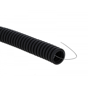 Труба гофрированная ПВХ d20мм с протяжкой черн. (уп.100м) Plast tg-z-20-100-black