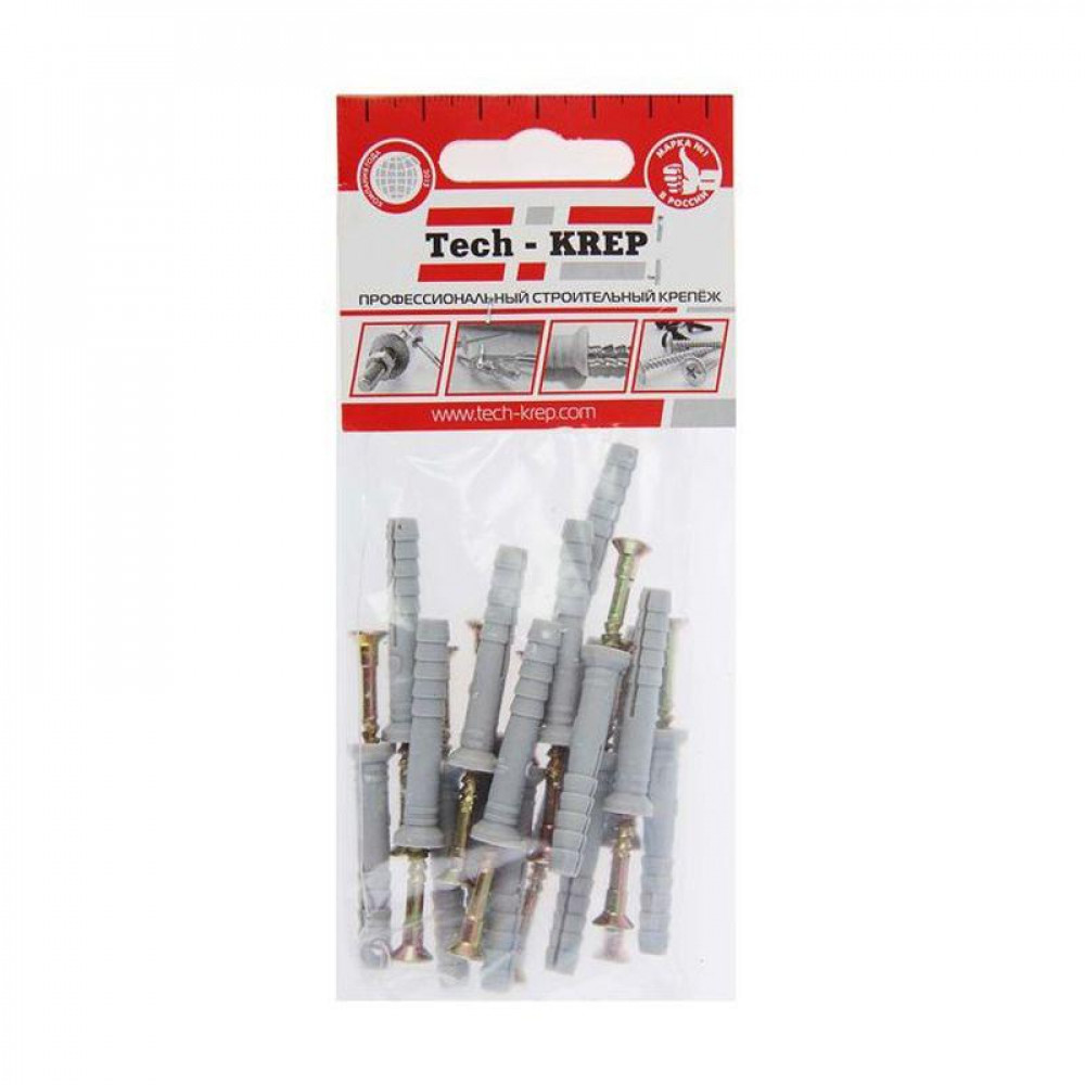 Изображение товара Дюбель-гвоздь 6х40 с потайной манжетой Tech-Krep (уп. 16 шт)