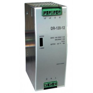 DRP-480S-48, Преобразователь AC-DC на DIN-рейку  480Вт, выход 48В/0…10A, рег. вых=48…55V, вход 90…132/180…264В AC, 47…63Гц /254…370В DC, изоляция 3000В AC, в кожухе  227х125.2х100мм, -20…+70°С